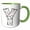 Green/White, variant on 3drose, Pink and Black Hearts Xs and Os Monogram Initial Y, 11oz Two-tone Green Mug