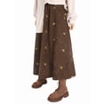 thumbnail image 1 of Women'S A-Line Fairy Patterned Elastic Waist Ruffle Layered Midi Skirt Khaki 4XL, 1 of 9