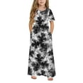 thumbnail image 2 of Rbaofujie Robe Longue Décontractée à Fleurs pour Filles, Manches Courtes, Robes de Vacances avec Poches, 2 of 9