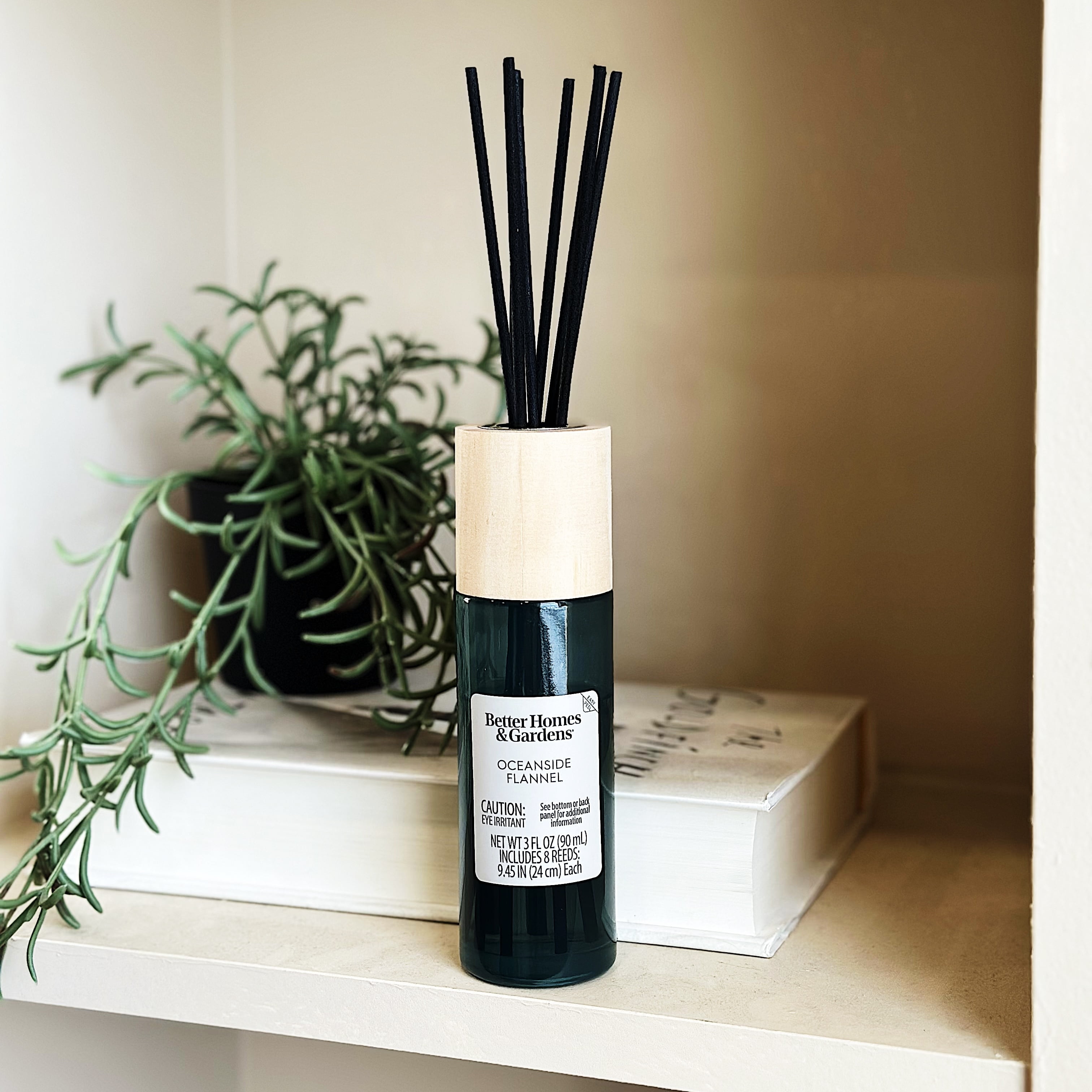 (3 pack) Better Homes and Gardens Oceanside Flannel Scented Reed Diffuser 3 Fl Oz (90mL) With 8 Synthetic Reeds.