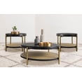 thumbnail image 2 of Arini Ensemble de 3 Pcs Table Basse Ronde et Bout de Canapé Noir, 2 of 14