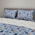 thumbnail image 2 of Sailing Comforter & Sham Bedding Set, Rhythmic Marine Sailboats Race Open Sea Swelling Illustration, 3 pcs Duvet Set Microfiber Filling Quilt, 5 Sizes, Multicolor, by Ambesonne, 2 of 4