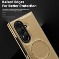 thumbnail image 4 of ELEHOLD Case for Samsung Galaxy Z Fold 7, Shockproof Magnetic Leather Phone Case with Stand, Compatibility with Mag Safe Accessories,Desertgold, 4 of 8