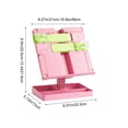 thumbnail image 3 of Adjustable Height Book Stand Reading Stand Multi Angle Desktop Book Holder Portable Reading Shelf with Expandable Panel Storage Base Clear Page Clips for Books and Tablets, 3 of 6