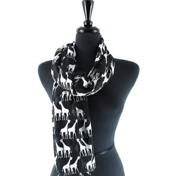 PRETTY PERSUASIONS Scarf Giraffe - Black 10 Scarves WHOLESALES Bulk Summer Spring (10 Items)