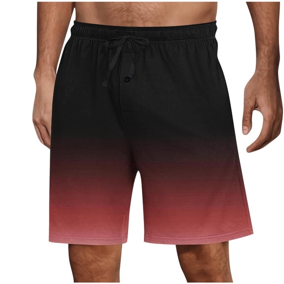 FRSASU Mens No Liner Gradient Swim Trunks Quick Dry 9 Inch with Pockets Bathing Suits for Men Lineless Swim Shorts Watermelon Red