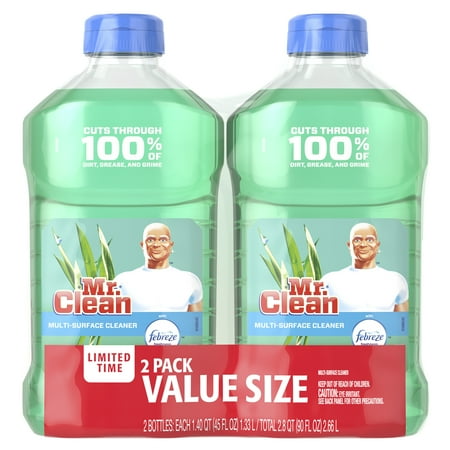 90 Magenta Printhead Cleaner - Mr. Clean with Febreze Meadows and Rain Multi-Surface Cleaner, 2 pack, total 90 fl oz