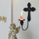 thumbnail image 4 of 1 juego de candelabro de pared de hierro, candelabro de pilar, candelabro con forma de cruz, 4 of 7