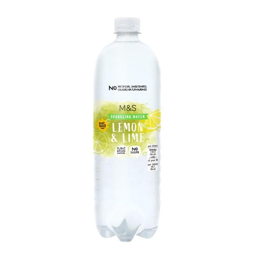 M&S Sparkling Lemon & Lime Water 1L, British Import (Pack of 3)