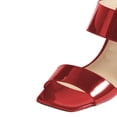 thumbnail image 3 of YDN Women Simple Stiletto Thin High Heel Slide Sandals Square Open Toe Slip On Mules Office Ladies Dress Sexy Shoes Size 14 Dark Red, 3 of 4