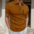 thumbnail image 2 of Afdoent Mens Casual Polo Shirts Male Summer Solid Color Athletic Casual Style Zipper Lapel Short Sleeve Shirts For Men, 2 of 5