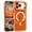 Orange, variant on DOMAVER iPhone 17 Pro Max Case 6.9" , Magnetic Clear Glitter Cover, Mag-Safe Compatible, Crystals and Camera Protector, Sparkly Protective Case for iPhone 17 Pro Max, Silver
