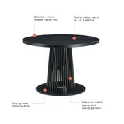 Beautiful by Drew Round Dining Table, Rich Black Finish