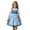 AB233 Blue, variant on Tisuna Girls Dress Short Sleeve Square Neck Solid Color Dress Kids Festival Party Elegance Dresses Size 5-6 Years