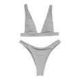 thumbnail image 5 of MIXUE Swim Suits for Women Solid Color Two Piece Bikini Sets for Women Swimwears Holiday Wear,White,L, 5 of 5