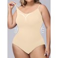 thumbnail image 3 of Bodysuit bodysuit solid colour plus size in polyamide and elastane high support knit fabric without padding women's cardigan elegant bodysuit SKIN 4XL, 3 of 7