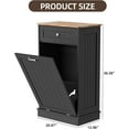 thumbnail image 2 of 13 Gallons Tilt Out Trash Cabinet Freestanding Kitchen Hidden Trash Bin Cabinet with Hideaway Drawer  Proof Trash Can Holder for Kitchen Living Room, Black, 2 of 7