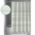 thumbnail image 3 of 54x78 Inch Shower Curtain Decorative Sage Green Stripe Bathtub Bath Curtains Fabric Waterproof Bathroom Decor Abstract Art Modern Vertical Striped Small Stall Shower Curtain Set with 12 Hooks, 3 of 6