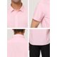 thumbnail image 5 of Lars Amadeus Camisa De Vestir Para Hombre, Ajuste Regular, Manga Corta, Con Botones, Para Baile De Graduación, Camisa Sólida Rosa L Unique Bargains Camisa, 5 of 5
