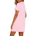 thumbnail image 5 of Avirosel Women's Button Down Sleepshirt Short Sleeve Nightgown V Neck Nightshirt Pajamas Soft Casual Nightdress for Loungewear, 5 of 7