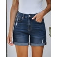 thumbnail image 2 of Shorts vaqueros azules de tiro alto para mujer, 14 cm, 2 of 7
