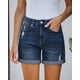 thumbnail image 2 of Shorts vaqueros azules de tiro alto para mujer, 14 cm, 2 of 7