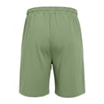 thumbnail image 4 of Men Casual Solid Side Split Pocket Elastic Waist Straight Half Shorts Pants Sport Pants, 4 of 7