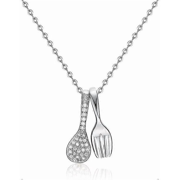 Fork Spoon Clavicle Necklace, Pendant Necklace for Women, Clavicle Chain Necklace, Simple Pendant Necklace for Women, Fashion Design Necklace, Necklac
