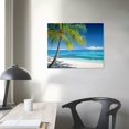thumbnail image 3 of JRXY  Canvas Wall Art Summer Ocean Waves Coconut Trees on Sands Beach Seascape Painting Sea Nature Pictures for Living Room Home Office Wall Decor Artwork picture1, 3 of 4