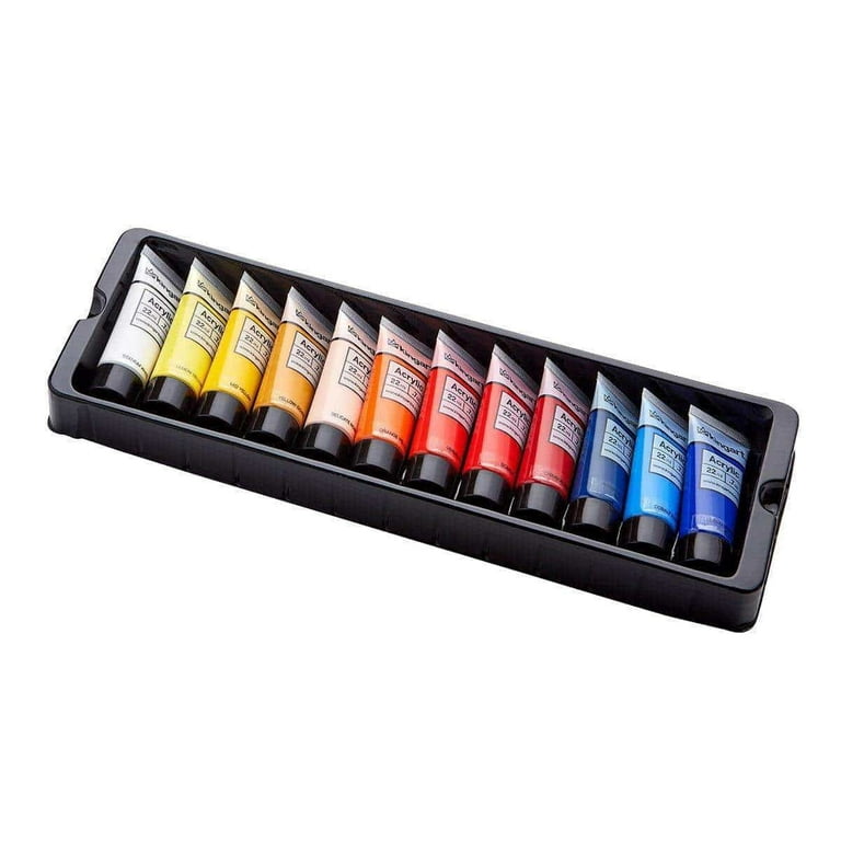REALART Bulk Acrylic Paint 24 Colors (2oz/Bottle) with 10 Canvas and 10  Brushes Gloss Acrylic Paint Set Acrylic Paints for Canvas Painting Craft  Paint