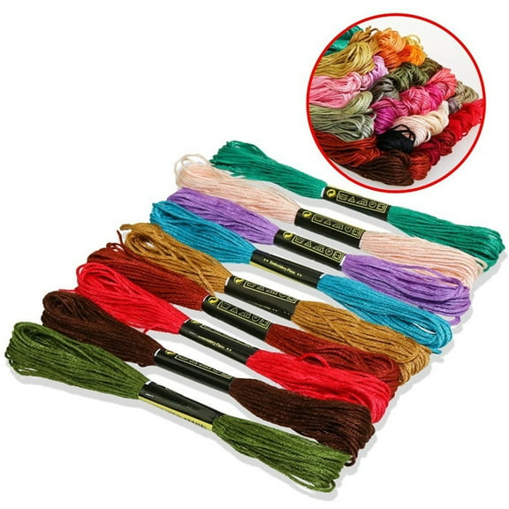 CATIEBYE 100Pcs Assorted Color Sewing Yarn Skeins for Cross , Embroidery, Art & Craft Projects