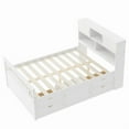thumbnail image 3 of [Luckynote]Full Size Captain Platform Bed Frame with Storage Bookcases and Shelves,Four Drawers,White, 3 of 10