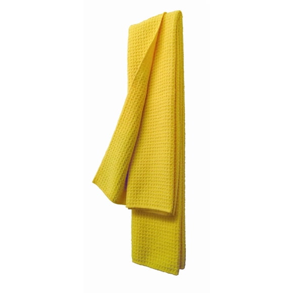 Meguiars Chiffon de Séchage X2000 Classic Series.; Aimant à Eau; 22 Pouces x 30 Pouces; Tissu Éponge à Texture Gaufrée; Jaune; Simple