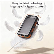 بنك الطاقة الشمسية Solpowben 20000mAh متوافق مع iPhone بنك الطاقة الشمسية المحمول مع منفذي USB 5 فولت 2 مصباح يدوي حزمة بطارية البوصلة للتخييم في الهواء الطلق والمشي لمسافات طويلة (برتقالي)
