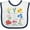White and Navy, variant on Inktastic Italian Wild Flower Chart Boys or Girls Baby Bib