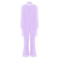 thumbnail image 4 of TiaoBug Women's Chiffon Pants Suits 3 Pieces Mother of The Bride Wedding Guest Party Formal Gown Lavender 3XL, 4 of 5