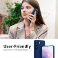 thumbnail image 2 of WWS-Case for Samsung Galaxy S22 5G, Soft Liquid Silicone Phone Cover Shockproof Full Body Protection S22 Phone Case with Anti-Scratch Microfiber Lining - Navy Blue, 2 of 4
