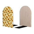 thumbnail image 2 of Susaid Modern Elegant Sunflower Print Wooden Bookends Decorative Book Ends for Shelves Heavy Books Holder Organizer Non-Slip Desk Book End for Kids Room Office School 1 Pairs, 2 of 8