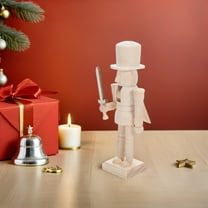 Unfinished Nutcracker Figurines Christmas Soldier Ornaments Unpainted Holiday Decorations for Christmas and New Year Crafts