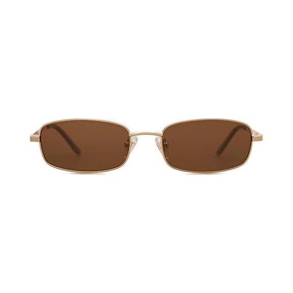 LYH Small Trendy Rectangle Sunglasses Womens Mens, Retro 80s 90s Y2k Chic Narrow Thin Skinny Sunnies SJ1187