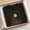 thumbnail image 6 of Celestial Moon Floral Graphic T-Shirt, Unisex Classic Fit Boho Tee, 6 of 9