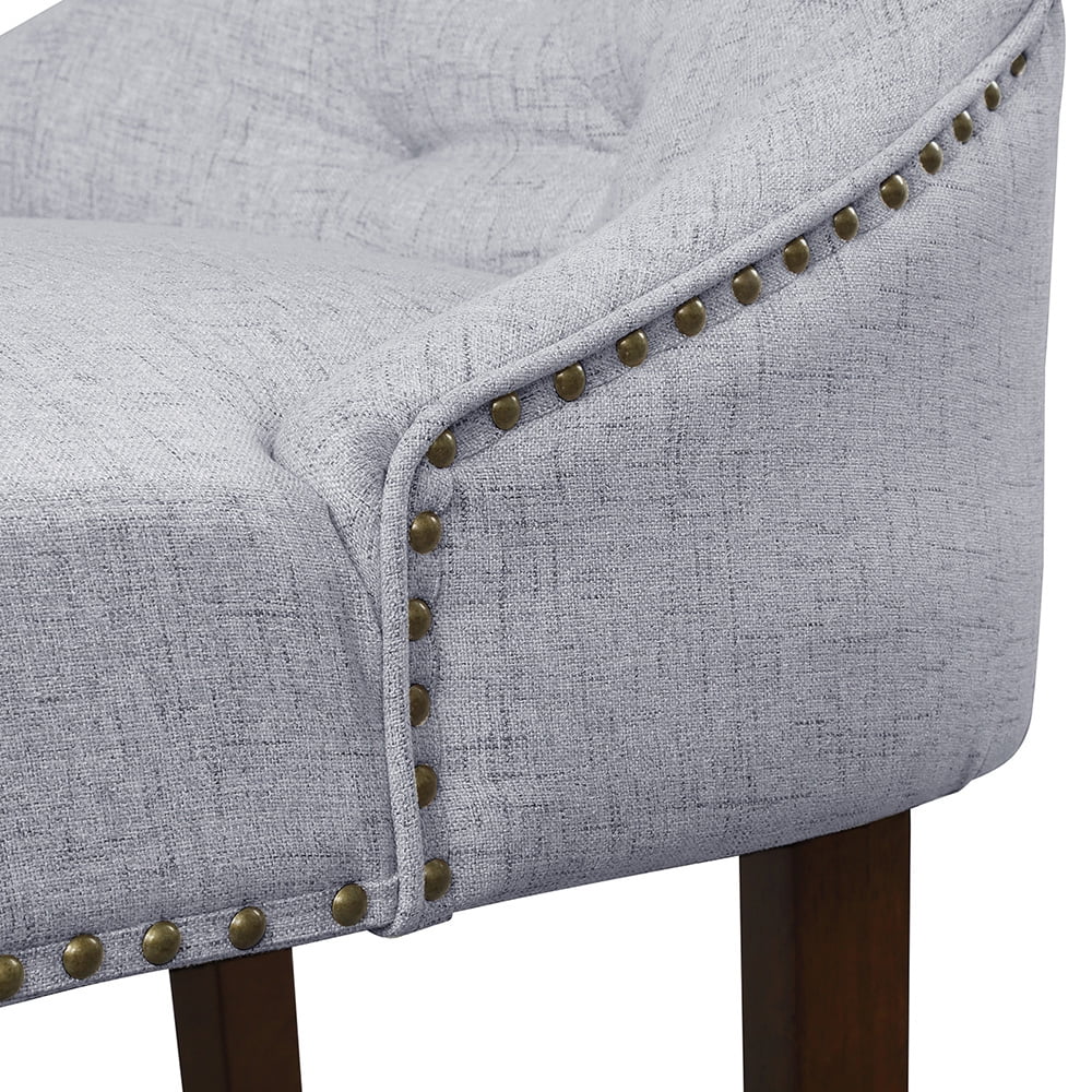 Kepooman Medieval Leisure Padded Dining Chairs Set of 4, Tufted High Back Accent Home Chairs with Nailed Trim Solid Wood Legs for Dining Room/Living Room/Kitchen, Grey Kepooman Medieval Leisure Padded Dining Chairs Set of 4, Tufted High Back Accent Home Chairs with Nailed Trim Solid Wood Legs for Dining Room/Living Room/Kitchen, Grey