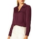 thumbnail image 2 of CAMISAS ELEGANTES PARA MUJER INSPIRADAS CHIC Cuello en V, Manga Larga, Blusa de Satén Suave 3XL Rojo Vino, 2 of 8