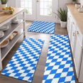 thumbnail image 2 of Blue White Checkerboard Checkered Pattern Kitchen Rugs Sets Of 3,Kitchen Runner Rugs Non Skid Washable,Decorative Kitchen Floor Mats for Kitchen,Sink,Laundry,17"x30"+ 17"x47" + 17"x59", 2 of 6