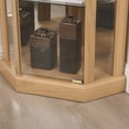 thumbnail image 5 of 70" Lighted Corner Curio Cabinet, Elegant Display Cabinet with Tempered Glass Doors and Adjustable Shelves, Light Blub Included, Storage Rack for Living Room, Oak, 5 of 10