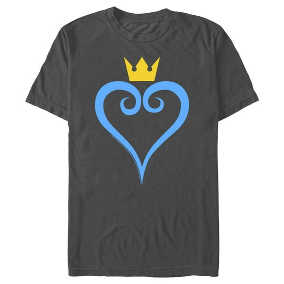 Men's Kingdom Hearts 1 Blue Heart  T-Shirt - Charcoal - Small