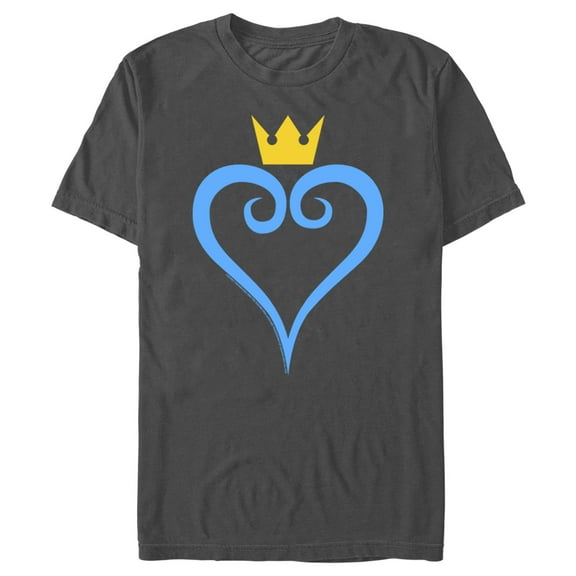 Men's Kingdom Hearts 1 Blue Heart Graphic Tee Charcoal 2X Large