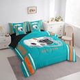 thumbnail image 3 of Erosebridal Rugby City Silhouette Bedding Sets Twin Size,Sports Theme Comforter Sets with Sheets,Miami Bed in a Bag Twin Size For Teens,Ultra Soft Bedroom Decor Reversible,7-Piece, 3 of 7
