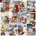 thumbnail image 2 of HOMFUN-pintura de diamante redondo/cuadrado 5D DIY "Árbol de nieve de pájaro de Navidad", bordado de punto de cruz, decoración de diamantes de imitación completa, 2 of 4