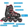 thumbnail image 3 of Calzado patinaje Patines en línea con iluminación ajustable con ruedas iluminadas para niños y jóven Tomshoo Calzado patinaje, 3 of 6